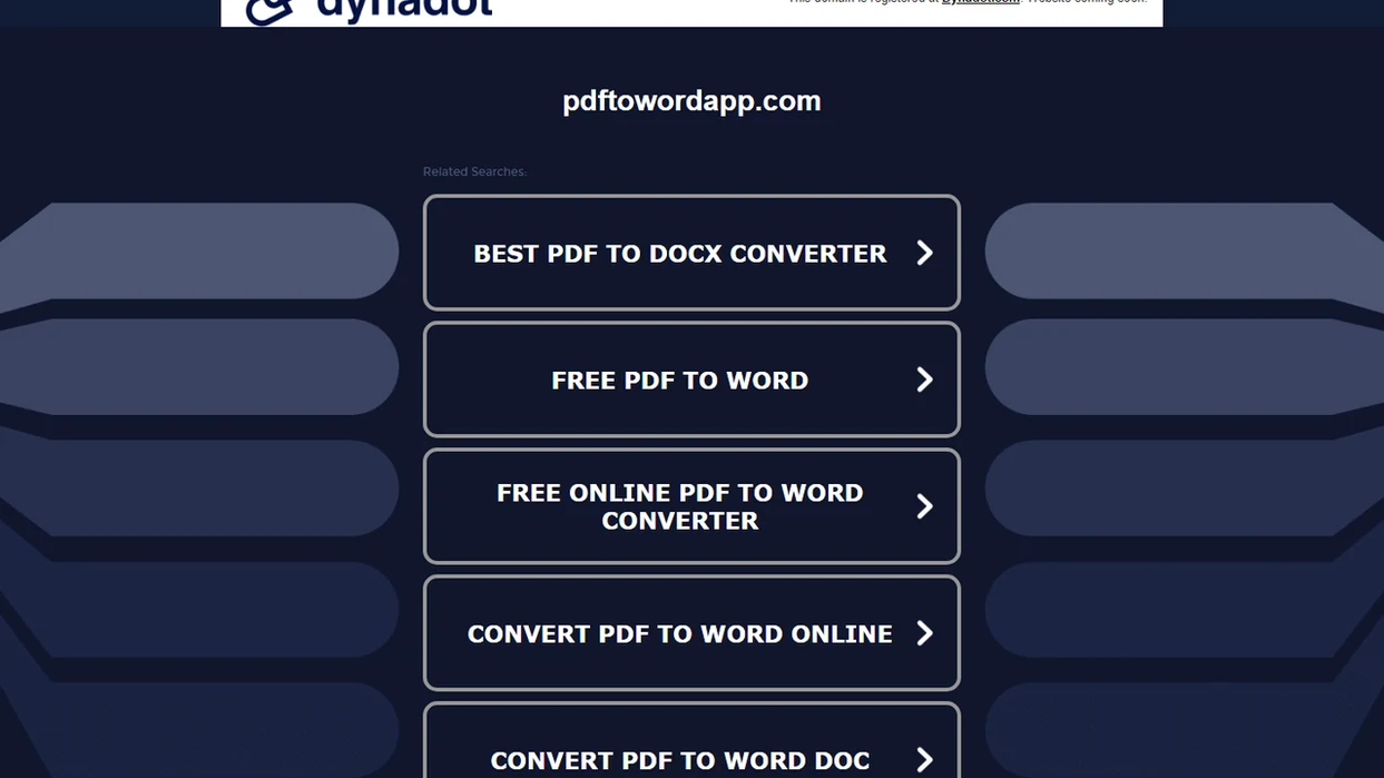 PDF To Word App interface screenshot